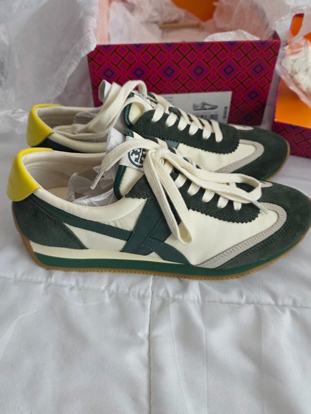 Tory Burch Hank Sneaker Size 9 BNIB New Ivory/Militare